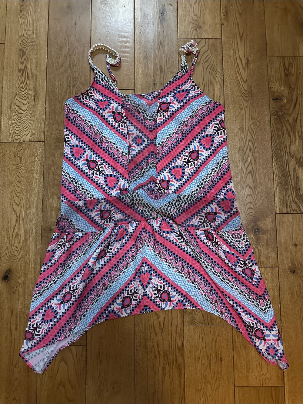 BECCA Pink and Blue Patterned Tank Coverup